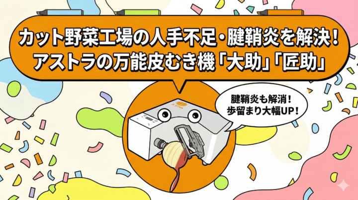 カット野菜工場の人手不足と腱鞘炎を解決！アストラの万能皮むき機