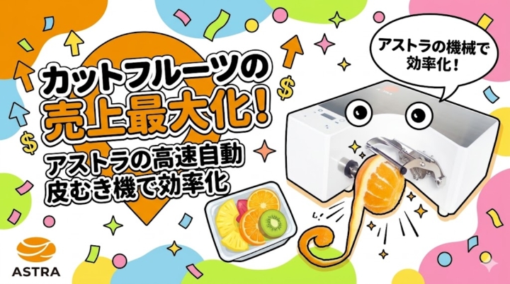 カットフルーツの売上を最大化！アストラの高速自動皮むき機で効率化