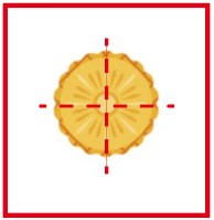 芯に対してまっすぐに刺す