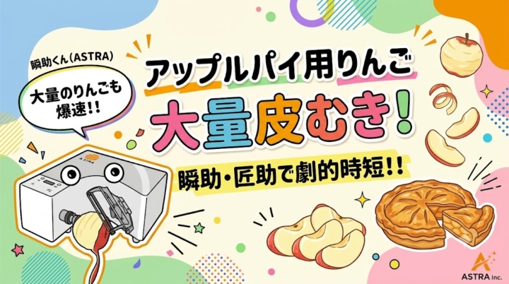 アップルパイ用りんご大量皮むき!瞬助・匠助で劇的時短効率化
